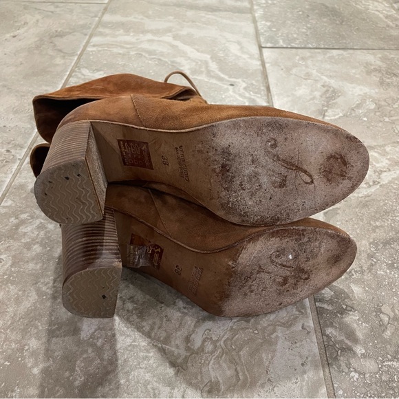 Free People Mila Heel Boots Women's Suede Ankle Bootie Tan Size 38, US 8 - Italy - Picture 9 of 13